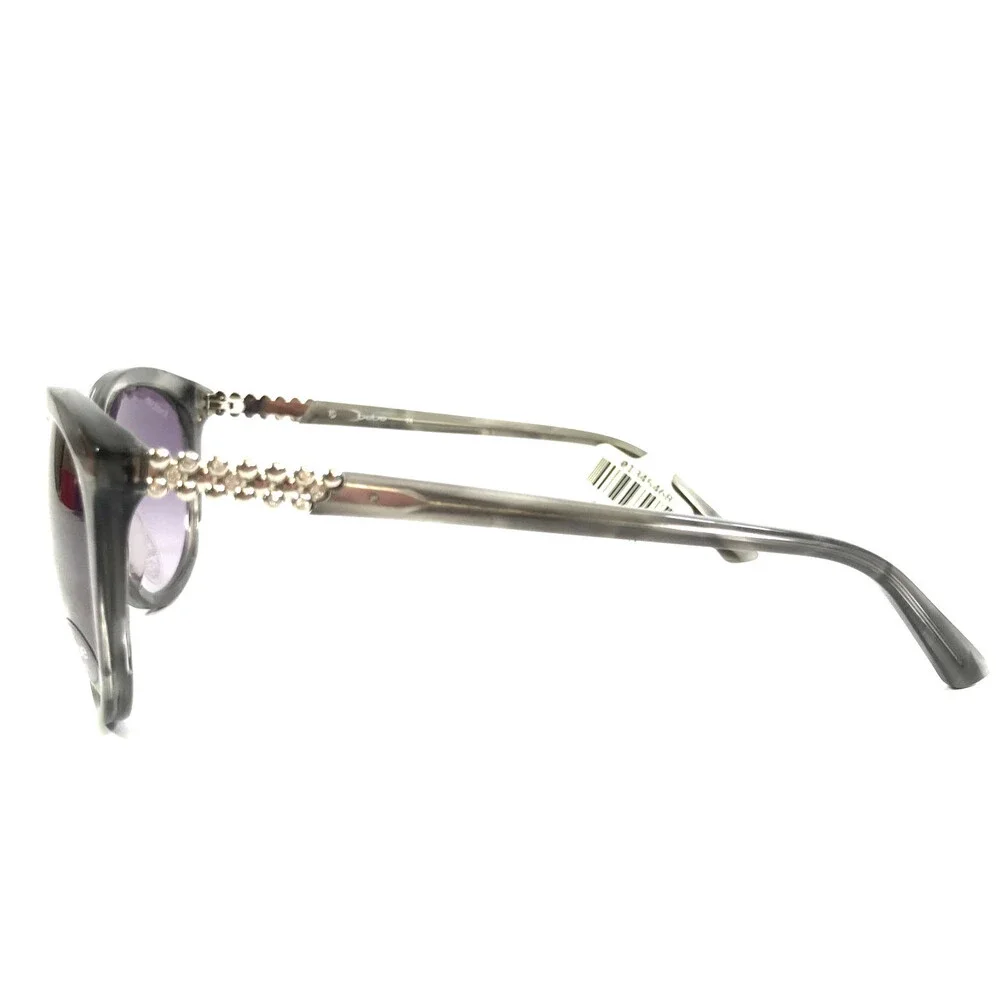 Bebe Sunglasses BB7202 001 SMOKE HORN Gray Cat Eye Frames Purple Gradient Lenses